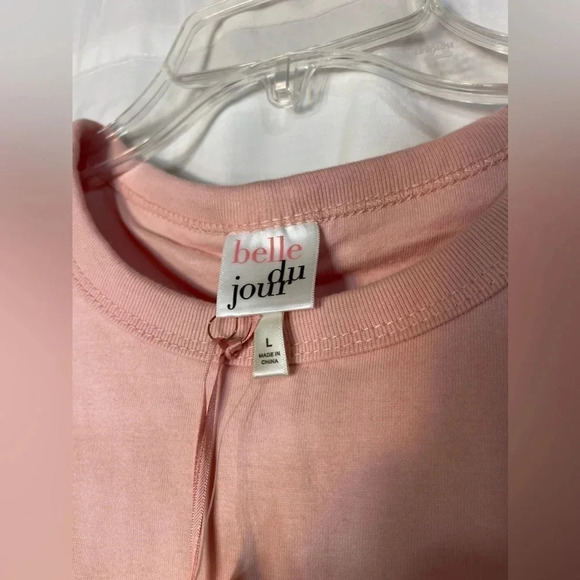 Belle Du Jour Women’s Crewneck Muscle Shirt Shoulder Pads L NWT - Picture 4 of 5